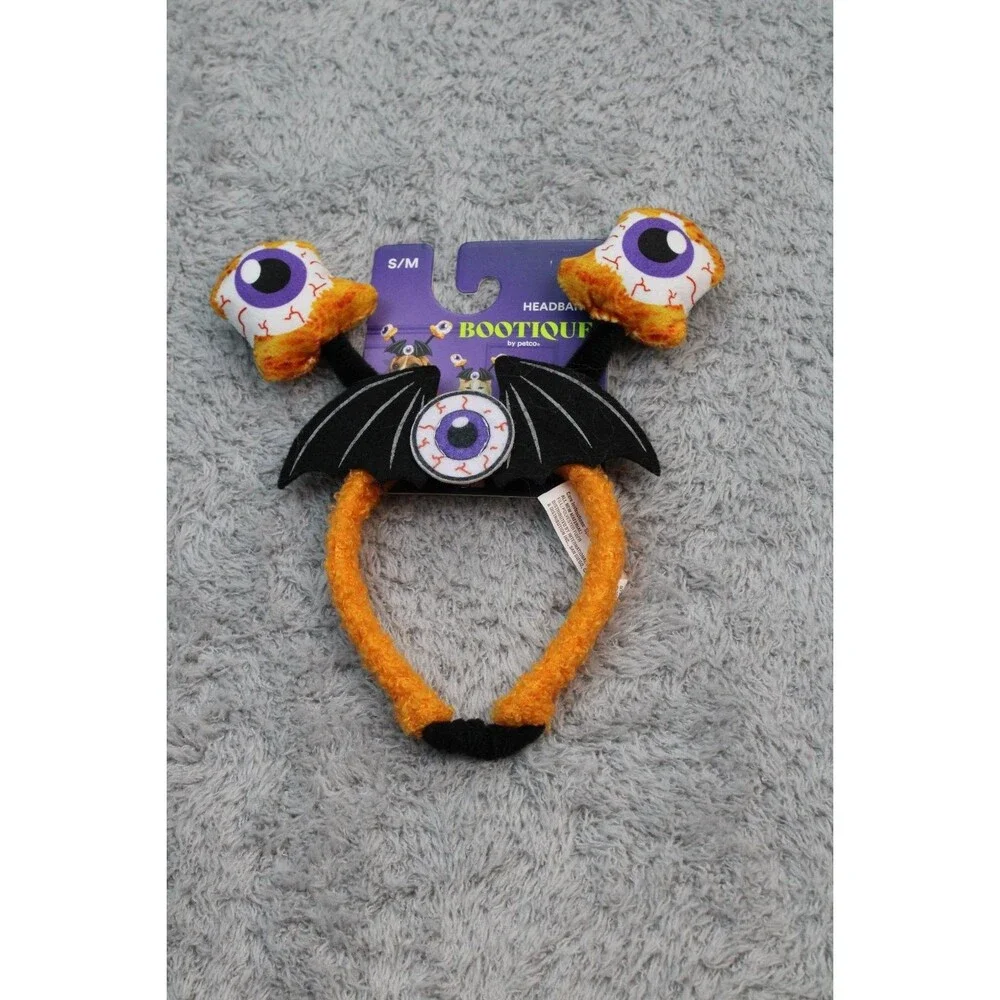 Bootique Eyeball Bat Wings Dog Headband S/M Pet Costume Halloween Accessory